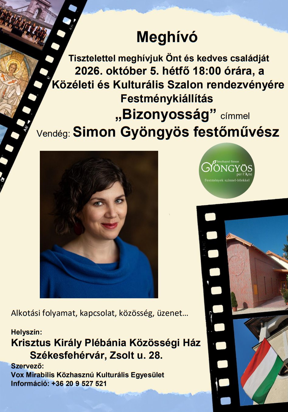 Simon Gyöngyös kiállítása nyílik a Krisztus Király Plébánia Közösségi Házában