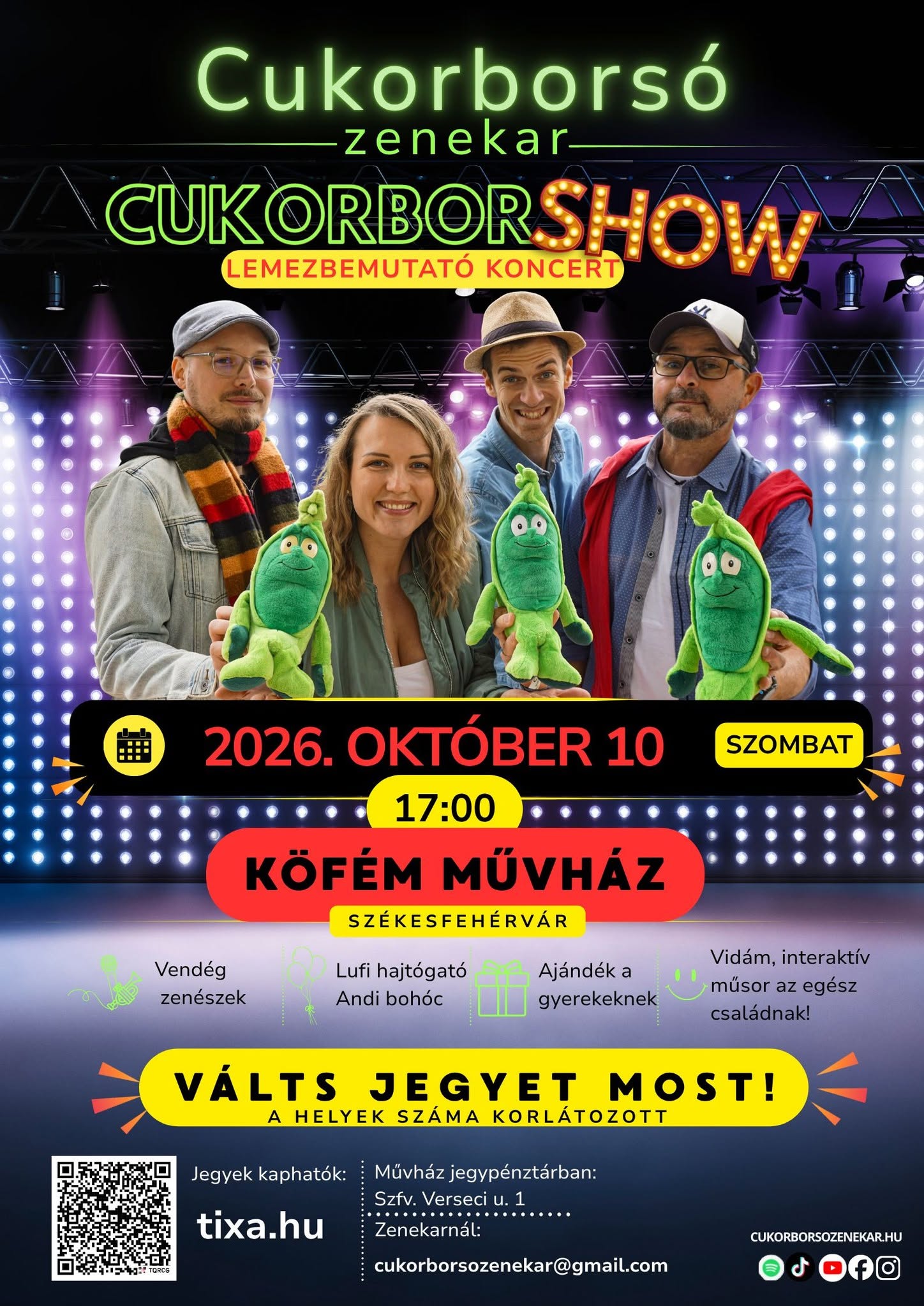 Fergeteges gyerekkoncert a Cukorborsó zenekarral – még kaphatóak jegyek október 10-re