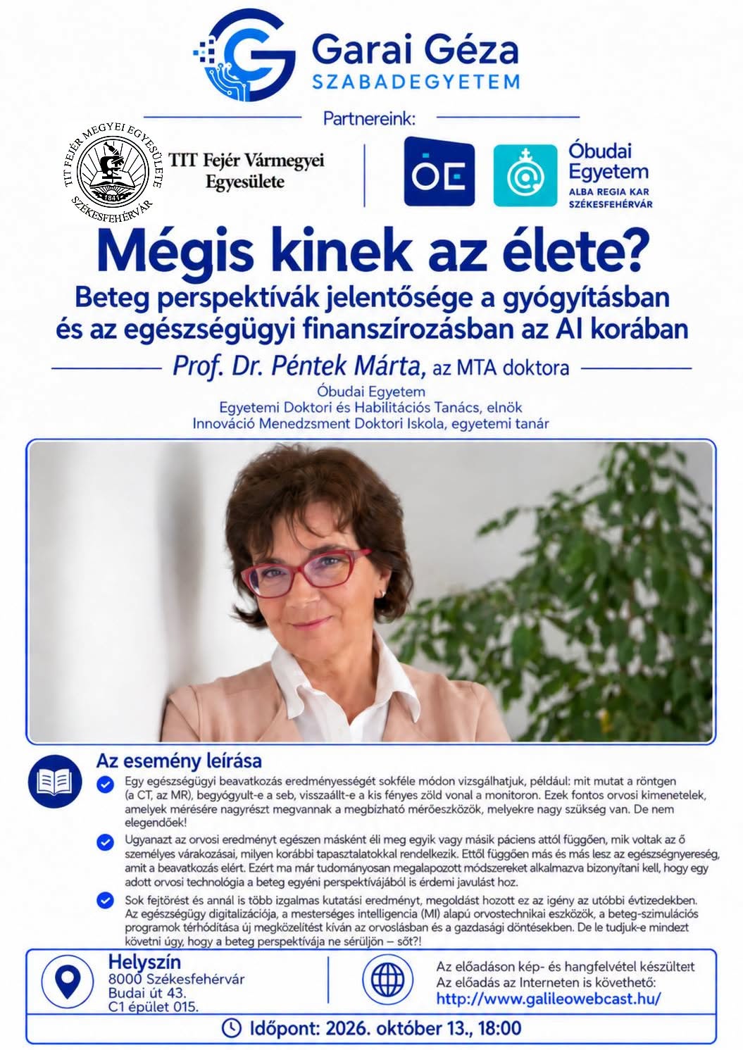 Mégis kinek az élete? - folytatódik a Garai Szabadegyetem az Óbudai Egyetemen