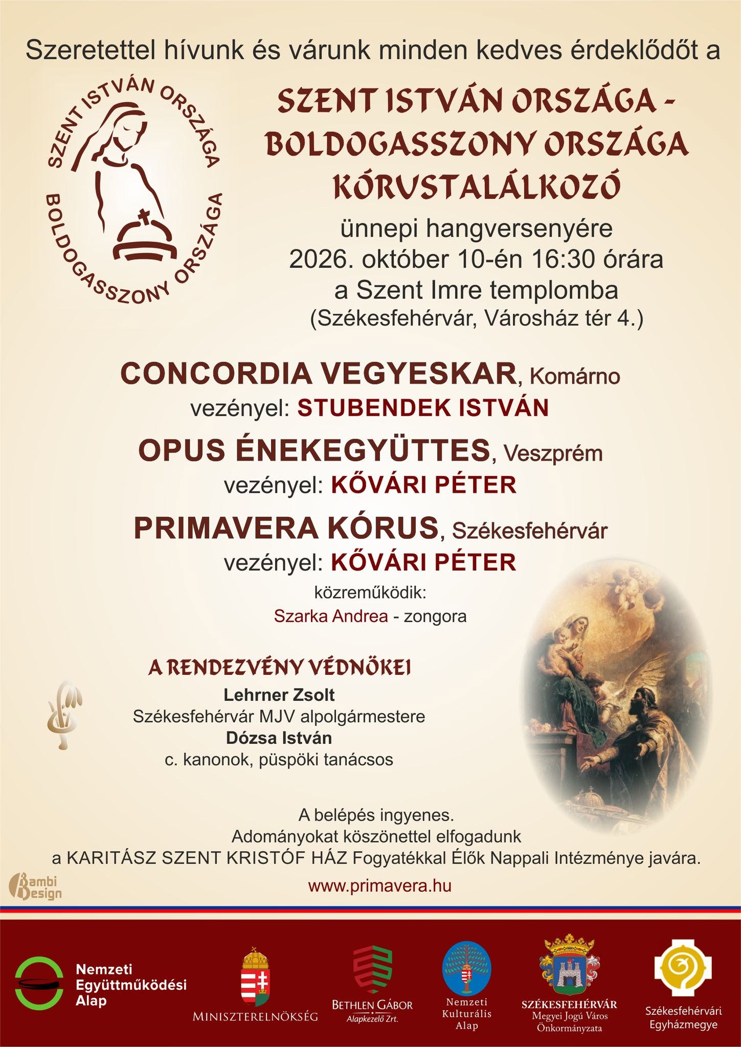 Szent István országa – Boldogasszony országa - kórustalálkozó a Szent Imre-templomban