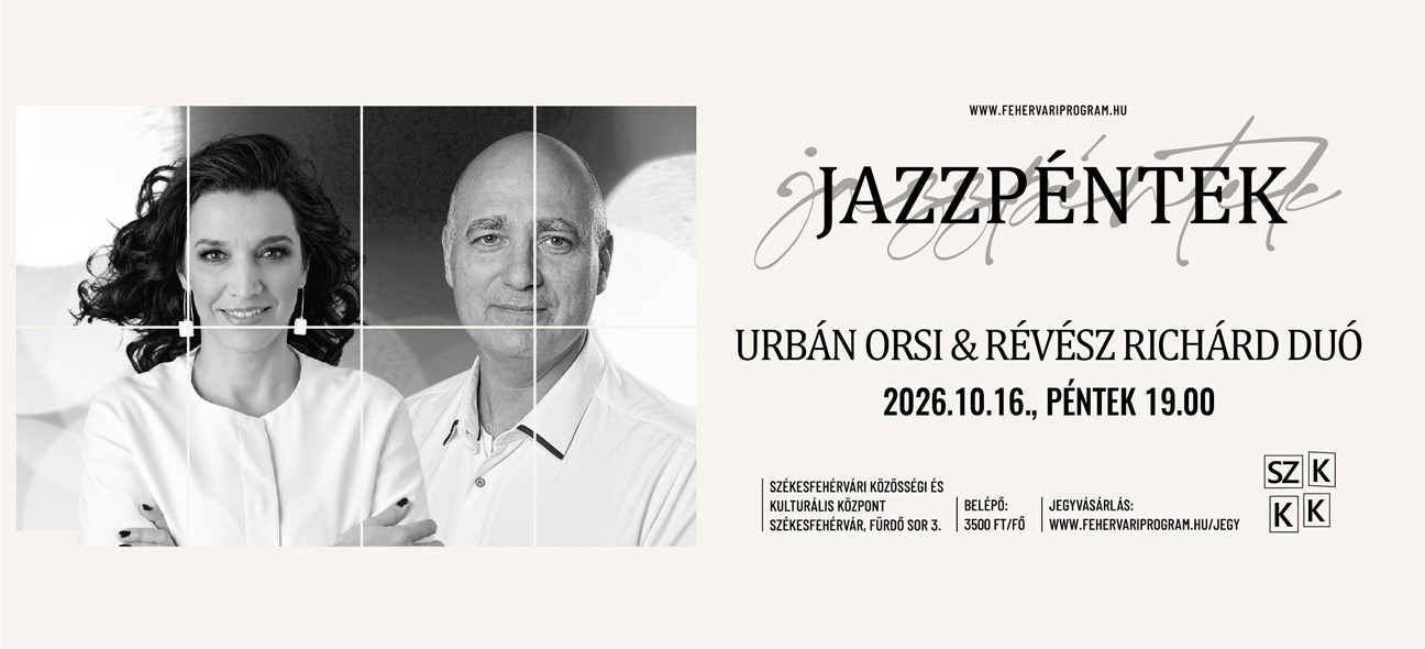 Újra Jazzpéntek – októberben az Urbán Orsi & Révész Richárd Duó érkezik Székesfehérvárra