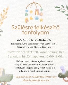 Megnyílt a regisztráció az idei utolsó, szülésre felkészítő tanfolyamra