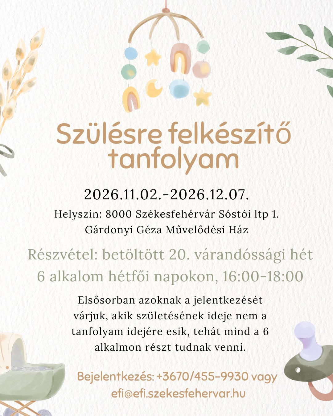 Megnyílt a regisztráció az idei utolsó, szülésre felkészítő tanfolyamra